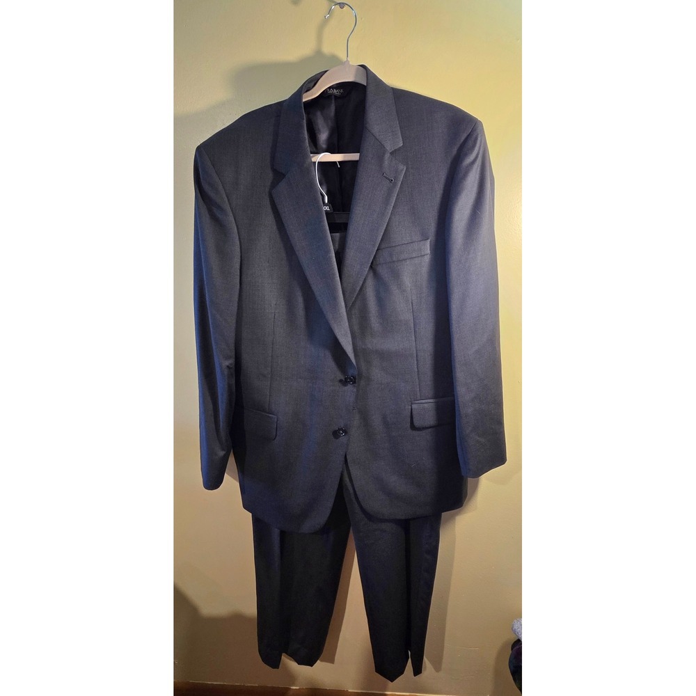 Jos. A. Bank Signature Collection Mens Suit Charcoal Grey Micro Stripe 2-Piece
